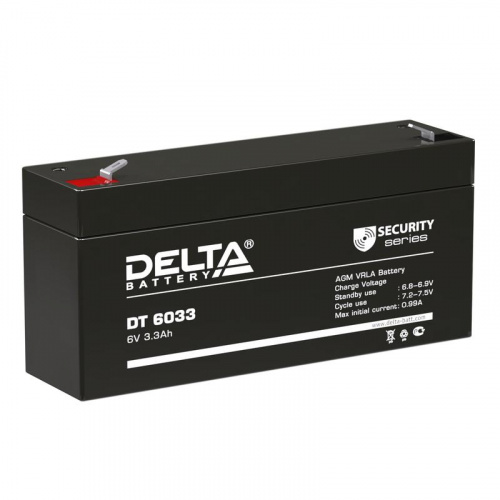Изображение Аккумулятор 6В 3.3А.ч Delta DT 6033 (125) 