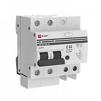 Изображение Выключатель автоматический дифференциального тока C 63А 300мА тип AC 4.5кА АД-2 S (электрон.) защита 270В PROxima EKF DA2-63-300S-pro 