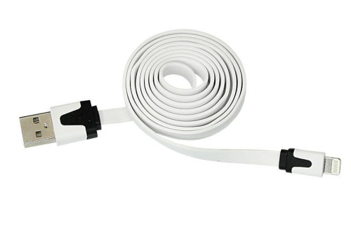 Изображение Кабель USB-Lightning для iPhone/PVC/flat/white/1m/Rexant 18-1974 