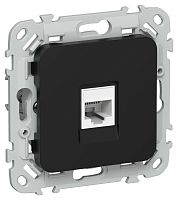 Изображение Розетка телефонная СП FLITE РТ3-1-ФлЧ RJ11 кат.3 механизм черн. IEK FI-T10-K02 