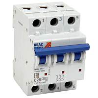 Изображение Выключатель автоматический модульный 3п D 4А 10кА OptiDin BM63-M-3D4-10-УХЛ3 КЭАЗ 294804 