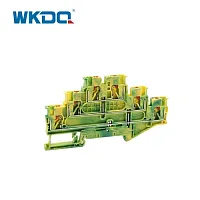 Изображение Клемма 6-проводная проходная 2,5мм2 на DIN рейку трехуровневая JPT 2.5-3L- PE Push-in желто-зеленая 500V/22A  3210525WE WONKE ELECTRIC 