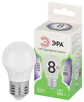 Изображение Лампа светодиодная GREEN LINE P45-8W-865-E27 GL 8Вт шар 6500К свет холод. E27 Эра Б0067022 
