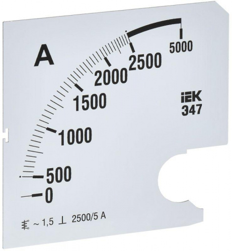 Изображение Шкала сменная для амперметра Э47 2500/5А-1.5 96х96мм IEK IPA20D-SC-2500 