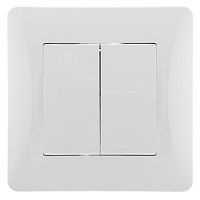 Изображение Выключатель 2-кл. СП Ugra 8 10А 250В с 1-м рамкой С1110-001 для провод. и кабел. с токопровод. жилами из меди или алюм. сплава бел. GUSI С11В2-001-СБ 