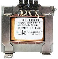 Изображение Трансформатор ОСО-0.25 УХЛ3 220/2х14.5. IP00 Электротехник ET014065 