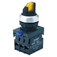 Изображение Переключатель с подсветкой NP8-10XD/215 2 полож. фикс. AC110-230В(LED) 1НО+1НЗ IP65 (R) желт. CHINT 667637 