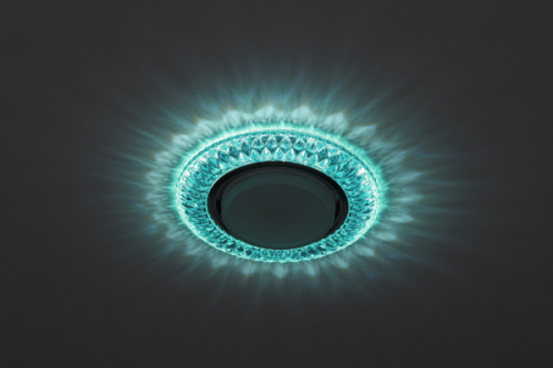 Изображение DK LD23 BL2/WH Светильник ЭРА декор cо светодиодной подсветкой Gx53, бирюзовый (50/800)  Б0029629 