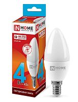 Изображение Лампа светодиодная LED-СВЕЧА-VC 4Вт 230В E14 4000К 360лм IN HOME 4690612030159 