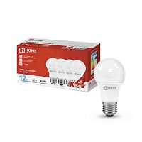 Изображение Лампа светодиодная LED-A60-VC 4PACK 12Вт 230В E27 6500К 1140лм (уп.4шт) IN HOME 4690612047676 