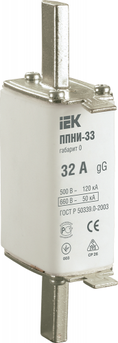 Изображение Вставка ППН33- 32А габарит 0 IEK  упак.:3  DPP20-032 