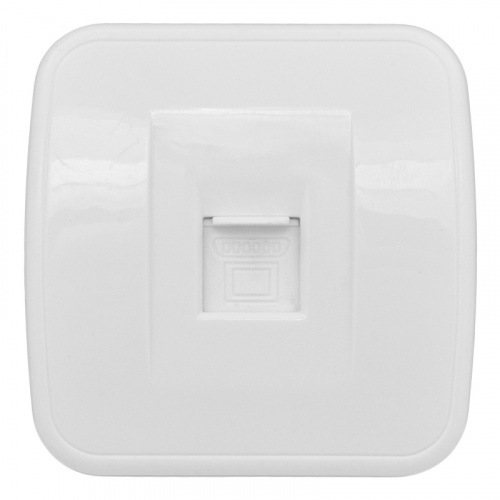 Изображение Минск Розетка RJ-45 1-местная, ОП  1А, 120В, белая EKF Basic  EGK01-035-10 