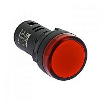 Изображение Лампа индикаторная в сборе 1 источник света красная круглая линза, высокая 230В AC d16мм СВЕТОДИОД. (LED) IP54 EKF  ledm-ad16-16-r 