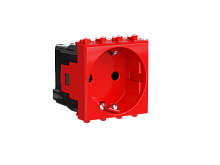 Изображение Розетка 1-мест. 2мод. для каб.-канала16А 220-250В со шторками IP20 красн.  4401002 