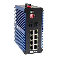 Изображение Промышленный неуправляемый коммутатор U-2GX/SFP-8GTP, 2 порта 1000Base-X SFP, 8 портов 10/100/1000Base-T(X) RJ45 c PoE, монтаж на динрейку TSX EKF TSX-U-2GX/SFP-8GTP 