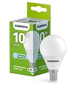 Изображение Лампа светодиодная G45 10Вт шар 6500К E14 230В GENERICA LL-G45-10-230-65-E14-G 