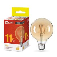 Изображение Лампа светодиодная филаментная LED-GL95-deco gold шар золотистая 11Вт 230В E27 3000К 1040лм IN HOME 4690612056043 