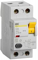 Изображение Выключатель дифференциального тока (УЗО) 2п 50А 30мА тип A ВД1-63 IEK MDV11-2-050-030 