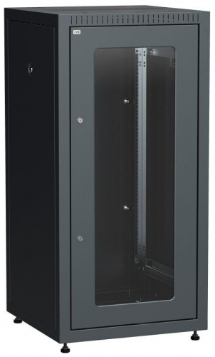 Изображение Шкаф сетевой LINEA E 18U 600х600мм стекл. передняя дверь задняя металлическая черн. ITK LE05-18U66-GM 
