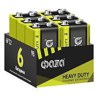 Изображение Элемент питания солевой "крона" 6F22 9В Heavy Duty Pack-6 (уп.6шт) ФАZА 5042261 