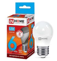 Изображение Лампа светодиодная LED-ШАР-VC 6Вт 230В E27 4000К 540лм IN HOME 4690612020532 