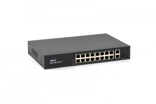 Изображение Коммутатор SKAT PoE-16E-2G-1S PoE Plus 260Вт порты:16-Ethernet 2-Uplink 1-SFP Бастион 4075 