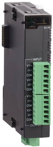 Изображение Модуль расширения аналоговыми входами/выходами; 2 аналоговых входа/2 аналоговых выхода (ток/напряжение) ONI PLC-S-EXA-0202 