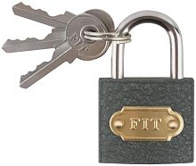 Изображение Замок навесной железный 32х28мм стальная дужка 5мм FIT 67132 