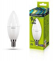 Изображение Лампа светодиодная LED-C35-9W-E14-6К Свеча 9Вт E14 6500К 172-265В Ergolux 13169 