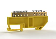 Изображение Шина PE "земля" на DIN-изоляторе 6х9мм 10 отвер. латунь TOKOV ELECTRIC TKE-BCB-69-10-DIN/PE 