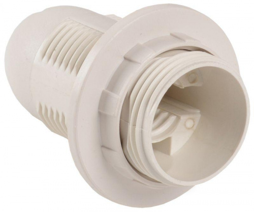 Изображение Патрон люстровый Е14 пластик с кольцом белый IEK  упак.:50  EPP21-02-01-K01 