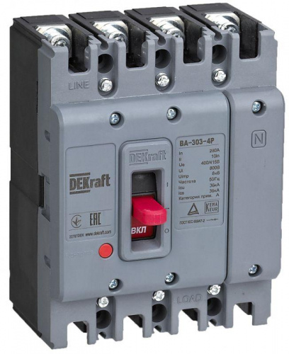 Изображение Выключатель автоматический 4п 125А 36кА ВА-303 DEKraft 22782DEK 