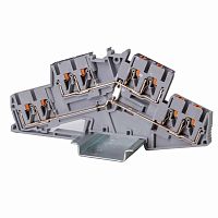 Изображение Клемма двухуровневая зажим push-in 8 точек подключения уровни соединены перемычкой 2.5кв.мм сер. DKC VPRTT-2.5S-QT-PV 