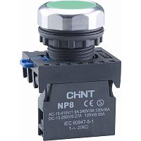 Изображение Кнопка управления NP8-02BN/3 без подсветки самовозв. 2НЗ IP65 (R) зел. CHINT 667234 