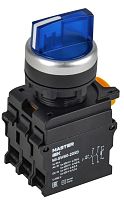 Изображение Переключатель 3 полож. 2НО с подсветкой син. MASTER IEK MI-SW60-20XD-4-14-3-K07 