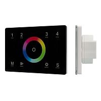 Изображение Панель Sens SMART-P83-RGB Black (230В 4 зоны 2.4G) (IP20 пластик) Arlight 028403 