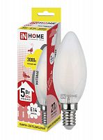 Изображение Лампа светодиодная LED-СВЕЧА-deco 5Вт 230В E14 3000К 450Лм матовая IN HOME 4690612006826 