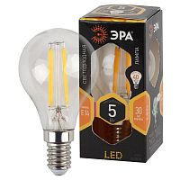 Изображение Лампа светодиодная филаментная F-LED P45-5W-827-E14 P45 5Вт шар E14 тепл. бел. ЭРА Б0043437 