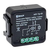 Изображение Реле умное в подрозетник 1-канальное Zigbee Connect Select с нейтралью EKF ssh-1g-zb 