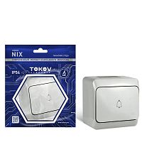 Изображение Кнопка звонка ОП Nix 10А IP54 250В сер. TOKOV ELECTRIC TKE-NX-DB-C06-IP54 