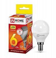 Изображение Лампа светодиодная LED-ШАР-VC 6Вт 230В E14 3000К 540лм IN HOME 4690612020501 