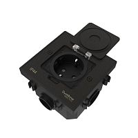 Изображение Лючок MultiDesk MDK21 с розеткой 2P+E 16А 250В IP44 с монтажной коробкой для бетонных полов черн. матов. SE MDK21202MBC 