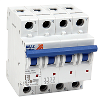 Изображение Выключатель автоматический модульный 4п L 2А 10кА OptiDin BM63-4NL2-10-УХЛ3 КЭАЗ 262981 