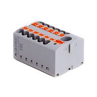 Изображение Блок распределительный зажим push-in 1 ввод 6кв.мм 12 точек подключения 2.5кв.мм сер. DKC DTP1-112-104SPUG 
