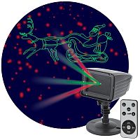 Изображение Проектор Laser Дед Мороз мультирежим 2 цвета 220В IP44 ENIOP-02 ЭРА Б0041643 