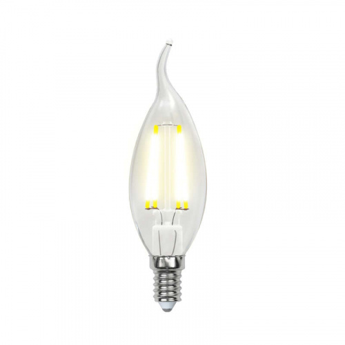 Изображение Лампа светодиодная LED-CW35-6W/WW/E14/CL PLS02WH 6Вт свеча на ветру 3000К тепл. бел. E14 500лм Uniel UL-00000200 