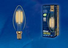 Изображение Лампа светодиодная LED-A60-6W/GOLDEN/E27 грушевидная GLV21GO Vintage форма "A" зол. колба упак. картон Uniel UL-00002355 