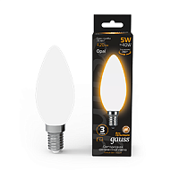 Изображение Лампа светодиодная LED 5Вт 230в,E14 Filament OPAL теплый,свеча Gauss  103201105 (упак.10 шт.) 