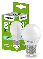 Изображение Лампа светодиодная G45 8Вт шар 6500К E27 230В GENERICA LL-G45-08-230-65-E27-G 