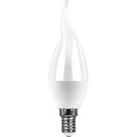 Изображение Лампа светодиодная LED 9вт Е14 белый матовая свеча на ветру 55130 